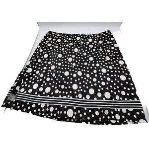 Anne Carson Skirt Skort Size 16 Black White Polka Dot Stripes Back Zipper